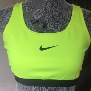 NWOT Nike Dri-Fit Neon Yellow Sports Bra size XL